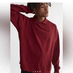 Standard Cloth Oversized Astro Collared Sweatshirt in Wine six e medium